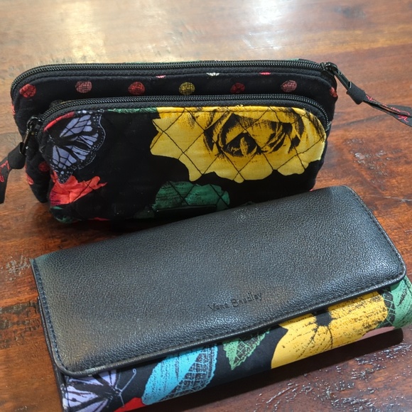 Vera Bradley Havana Rose Wallet and Cosmetics Pouch *Read* - Picture 5 of 7